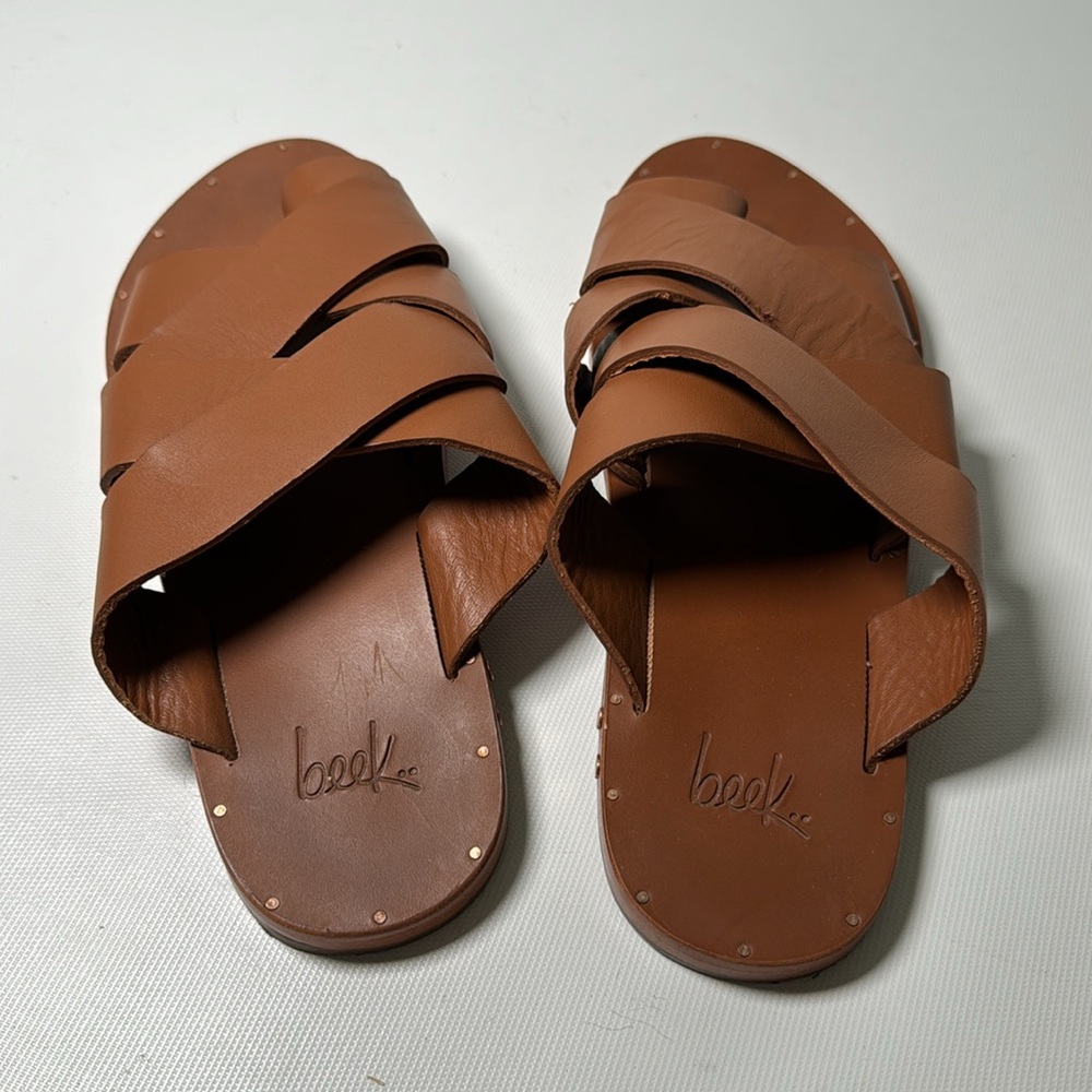 Beek Weaver Leather Slide Sandals - sz 9 - Picture 6 of 7
